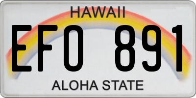 HI license plate EFO891