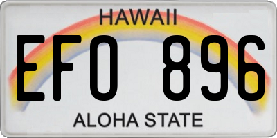 HI license plate EFO896