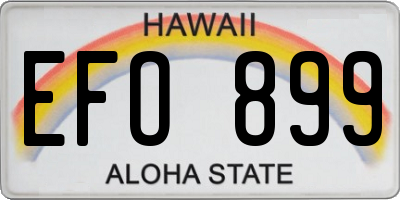 HI license plate EFO899