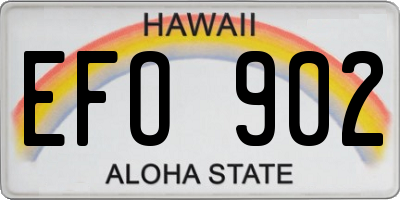 HI license plate EFO902