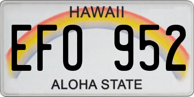 HI license plate EFO952