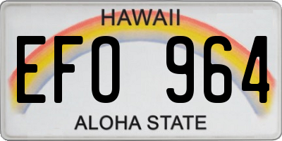 HI license plate EFO964