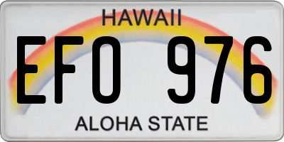 HI license plate EFO976