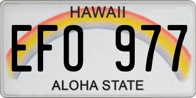 HI license plate EFO977