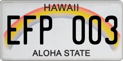 HI license plate EFP003