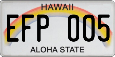 HI license plate EFP005