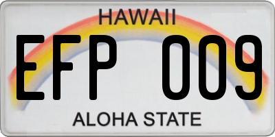 HI license plate EFP009