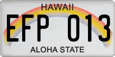 HI license plate EFP013