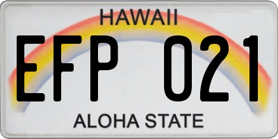HI license plate EFP021