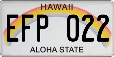 HI license plate EFP022
