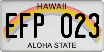 HI license plate EFP023