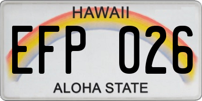 HI license plate EFP026