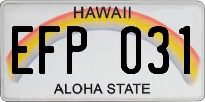 HI license plate EFP031