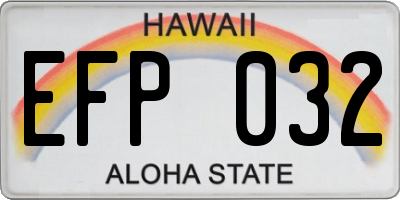 HI license plate EFP032