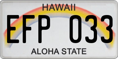 HI license plate EFP033