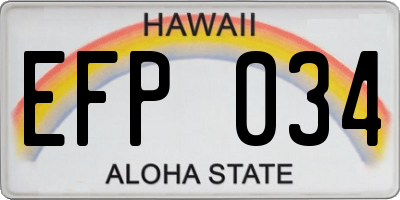 HI license plate EFP034