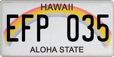 HI license plate EFP035