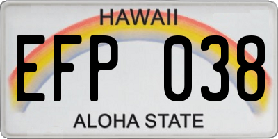 HI license plate EFP038