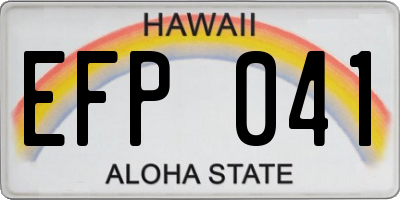 HI license plate EFP041
