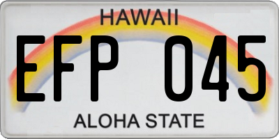 HI license plate EFP045