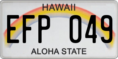 HI license plate EFP049
