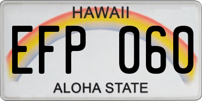HI license plate EFP060
