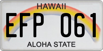 HI license plate EFP061