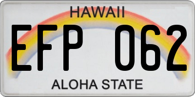 HI license plate EFP062