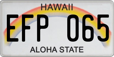 HI license plate EFP065