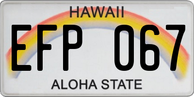 HI license plate EFP067