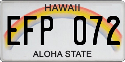 HI license plate EFP072