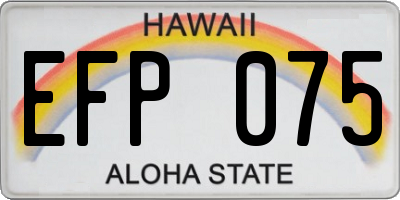 HI license plate EFP075