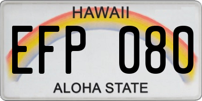 HI license plate EFP080