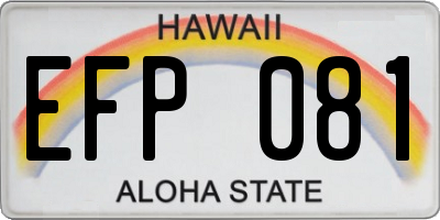 HI license plate EFP081