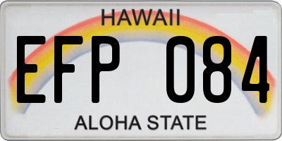 HI license plate EFP084