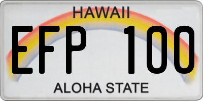 HI license plate EFP100