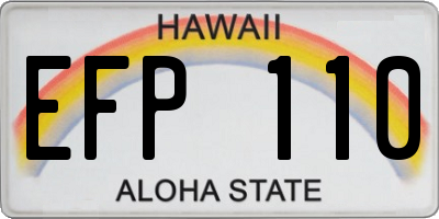 HI license plate EFP110