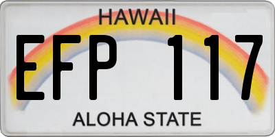 HI license plate EFP117