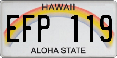 HI license plate EFP119