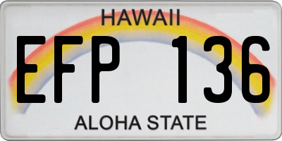 HI license plate EFP136