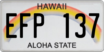 HI license plate EFP137