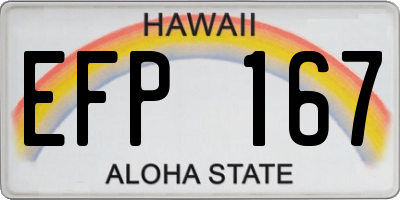 HI license plate EFP167
