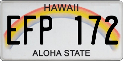HI license plate EFP172