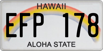 HI license plate EFP178