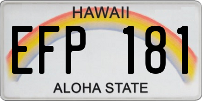 HI license plate EFP181