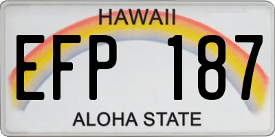 HI license plate EFP187