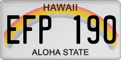 HI license plate EFP190