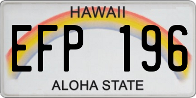HI license plate EFP196