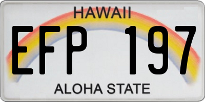HI license plate EFP197