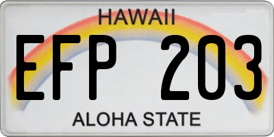 HI license plate EFP203